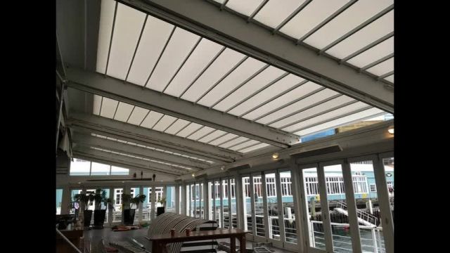 کاور برزنتی تالار- سقف چادری زمین تنیس- سایبان پارچه ایی فست فود-