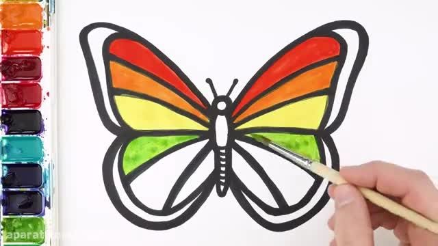 آموزش نقاشی به کودکان - طراحی پروانه 
