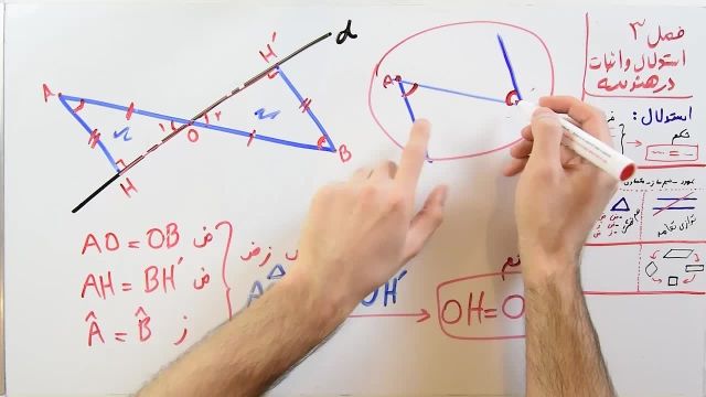 آموزش ریاضی پایه نهم- فصل سوم -بخش ششم -اثبات مثلث های قائم