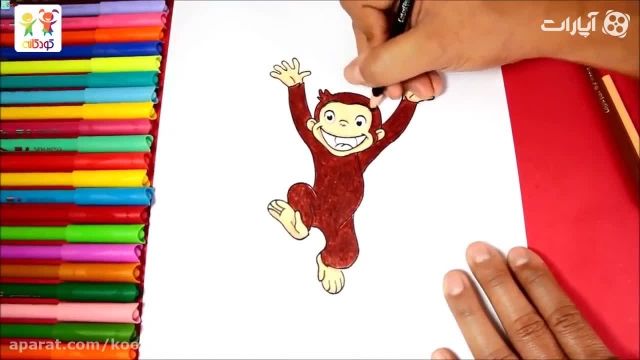 دانلود آموزش نقاشی کودکانه با زبان فارسی - میمون شیطون