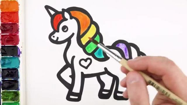 آموزش نقاشی به کودکان - کشیدن اسب تک شاخ
