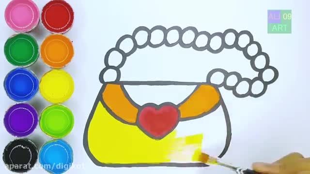 آموزش نقاشی به کودکان - طراحی کیف دستی