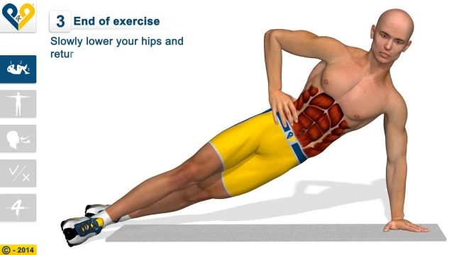 فیلم آموزش حرکات بدنسازی - Six pack abs: Side plank with crossed legs