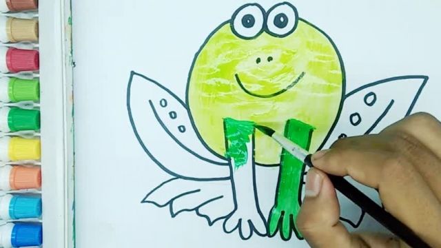 آموزش نقاشی به کودکان - کشیدن  خاله قورباغه