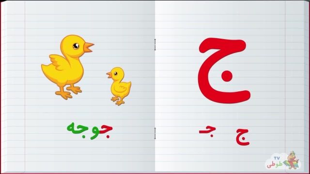 مجموعه آموزش  تصویری الفبا فارسی به کودکان همراه با مثال | حرف -  ج