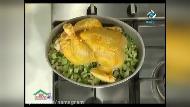 آموزش نحوه درست کردن مرغ شکم پر