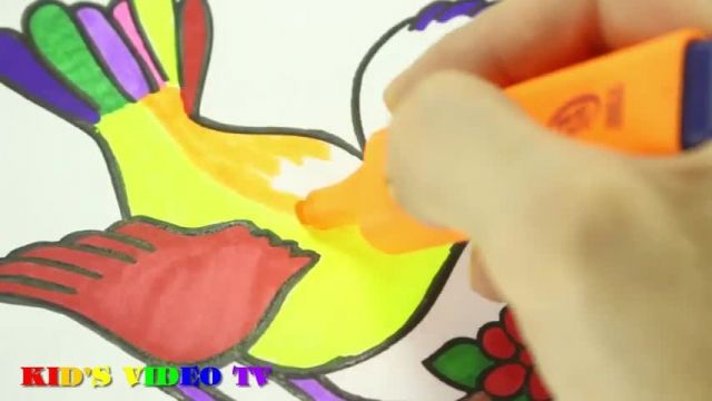 آموزش نقاشی به کودکان - طراحی قناری زیبا