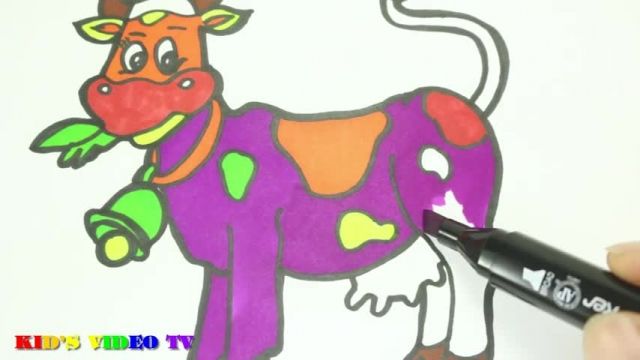 آموزش نقاشی به کودکان - طراحی گاو مزرعه