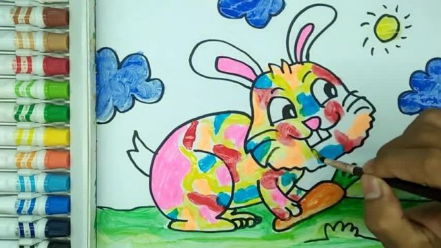 آموزش نقاشی به کودکان - کشیدن خرگوش شیطون 