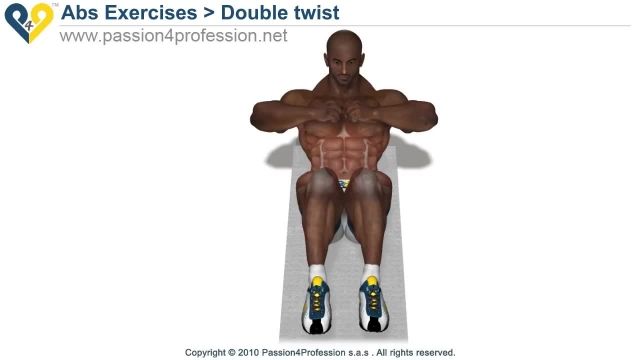 فیلم آموزش حرکات بدنسازی - حرکات بدنسازی _Double Twist - Oblique Abs Exercise