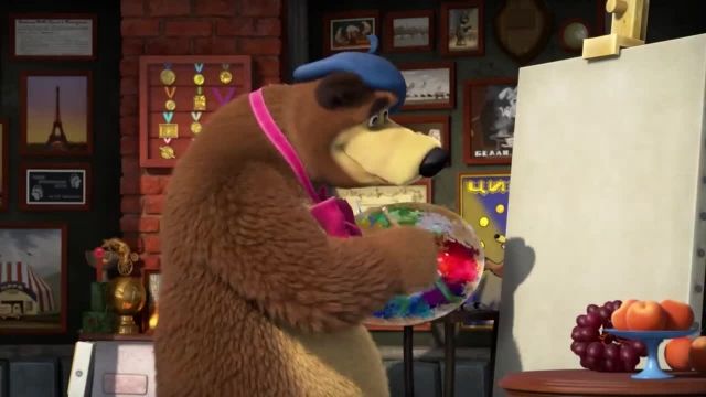دانلود انیمیشن ماشا و آقا خرسه | ماجرای نقاش شدن آقا خرسه