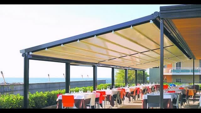 سقف متحرک کافه رستوران مراکشی-سایبان کنترلی باغ رستوران-سقف تمام برقی باغ تالار