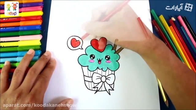 دانلود آموزش نقاشی کودکانه با زبان فارسی - بستنی میوه ای مهربون