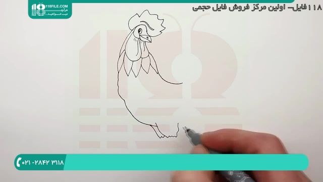 نحوه کشیدن نقاشی خروس زیبا