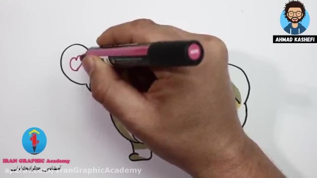 آموزش نقاشی کودکان : نقاشی و طراحی توله سگ ناز و رنگ آمیزی  