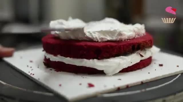 دستورالعمل درست کردن فرایند پخت کیک قرمز مخملی