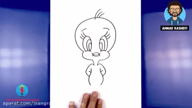 آموزش نقاشی کودکان :جوجه طلایی کارتونی 