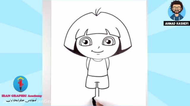 آموزش نقاشی کودکان : نقاشی و طراحی دورا Dora و رنگ آمیزی 