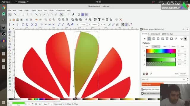 آموزش ساخت لوگو هوآوی و لوگو رایتل بصورت وکتور در inkscape