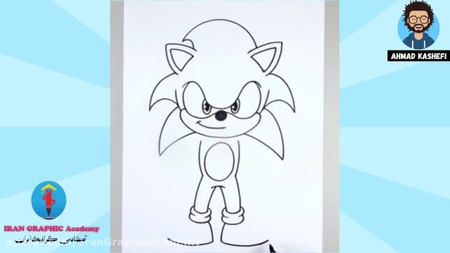 آموزش نقاشی کودکان : نقاشی و طراحی سونیک Sonic 2020 و رنگ آمیزی 