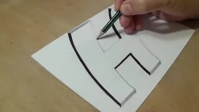 فیلم آموزش نقاشی سه بعدی با مداد - "حرف h "