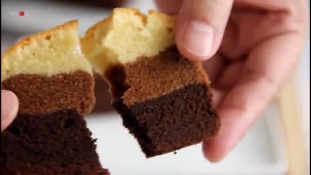 طرز تهیه کیک پوند شکلاتی 3 لایه با بافتی منسجم و خوشمزه