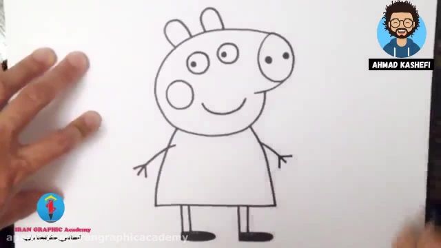 آموزش نقاشی : طراحی بچه خوک بامزه با ماژیک 