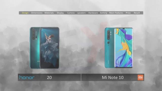 Honor 20 vs Xiaomi Mi Note 10 ( 720 X 720 )