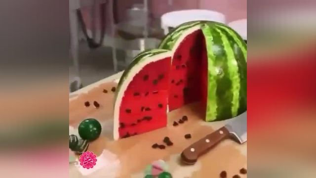آموزش طرز تهیه - کیک به شکل هندوانه