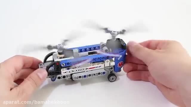 آموزش ساخت لگو - ساخت یک هلیکوپتر 2 پروانه 42020