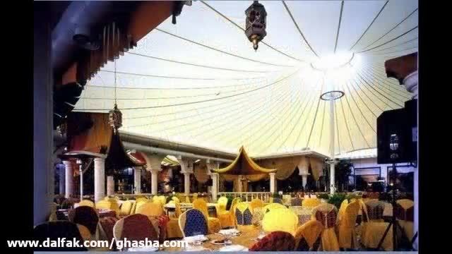 پوشش چادری رستوران وکافه-انواع سقف پارچه ای تالار عروسی-سایبان چادری باغ رستوران