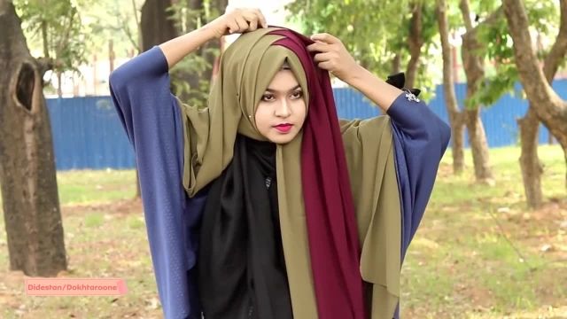 آموزش بستن شال و روسری - روسری قواره بزرگ جدید با حجاب کامل
