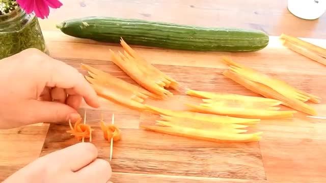 آموزش آشپزی - ایده های تزیین سالاد با هویج در چند دقیقه