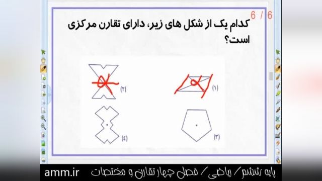 آموزش رایگان پایه ششم - ریاضی - فصل چهارم تقارن و مختصات بخش اول