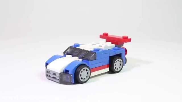 آموزش ساخت لگو - ساخت یک ماشین مسابقه آبی رنگ 31027