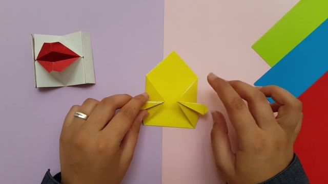آموزش حرفه ای خلاقیت در اوریگامی- لب متحرک بامزه فقط در چند دقیقه