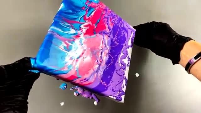 آموزش نقاشی انتزاعی با رنگ اکرلیک (برخورد امواج)
