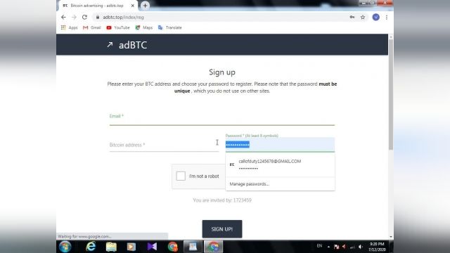 ثبت نام در سایت adbtc به راحتی
