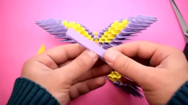 آموزش ویدیویی کاردستی اوریگامی پروانه سه بعدی پیشرفته و زیبا