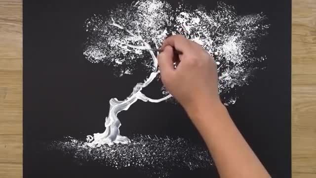 آموزش نقاشی با تکنیک آلومینیوم برای مبتدیان (دختر روی تاب)