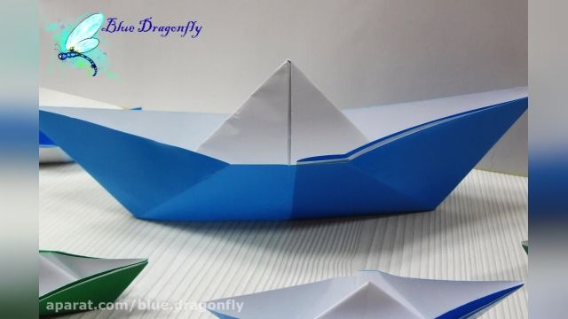 ویدیو آموزش ساخت اوریگامی قایق با کاغذ رنگی 
