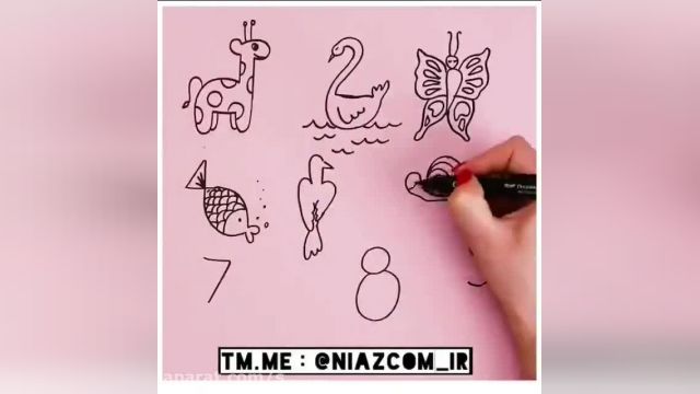 آموزش نقاشی کردن حیوانات با اعداد 