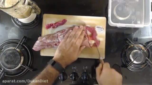 آموزش ویدیویی روش تهیه اسنک گوشت خشک دوکان دایت