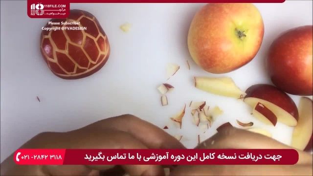 تزیین سیب به شکل لاک پشت ( میوه آرایی )