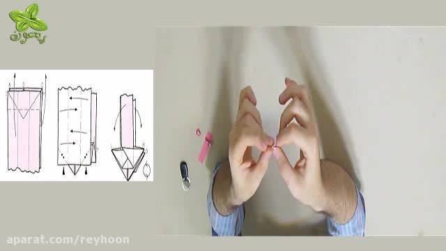 آموزش تصویری اوریگامی انگشتر کاغذی سریع و جذاب 