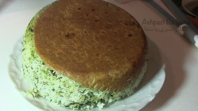 دستور پخت شوید پلو با ته دیگ نان سنتی ایرانی 