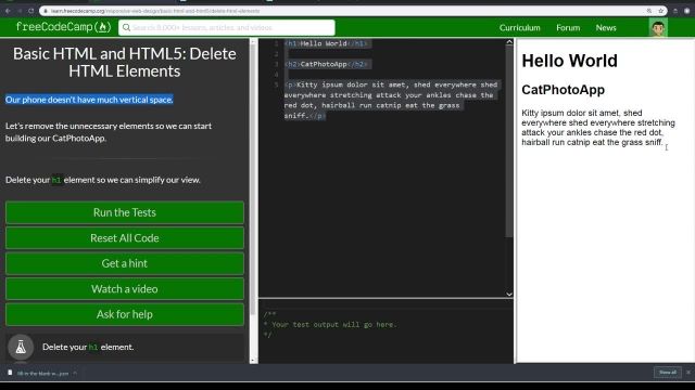 آموزش کامل مبانی html5 -  حذف عناصر html5