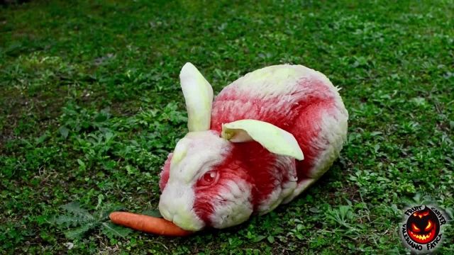  تزئئین  هندوانه برای شب یلدا به شکل خرگوش