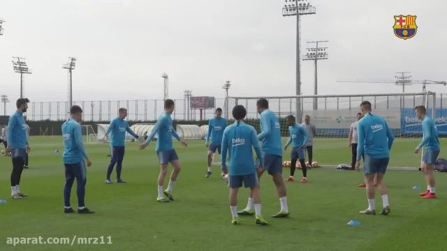 دانلود ویدیو تمرینات بارسلونا قبل از بازی با لیون
