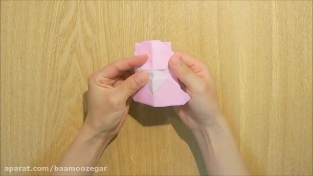 آموزش ویدیویی کاردستی اوریگامی بچه خرس سه بعدی و کاغذی